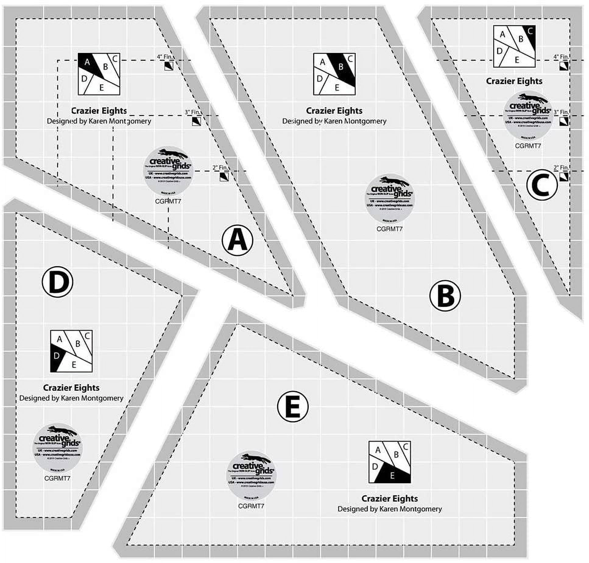 Creative Grids Crazier Eights Quilting Ruler Template