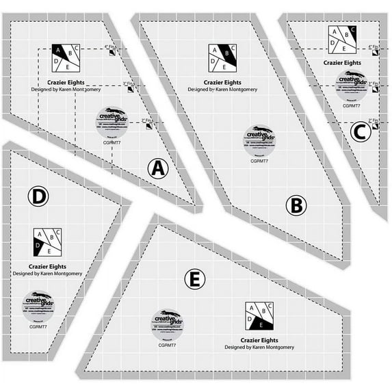 Creative Grids Crazier Eights Quilting Ruler Template