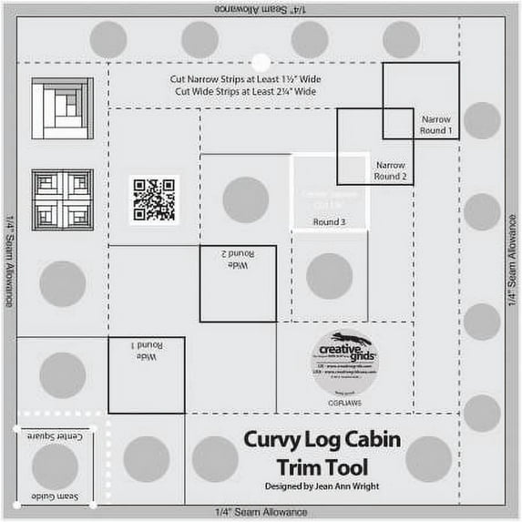 Creative Grids Curvy Log Cabin Trim Tool 8In Finished Blocks - Cgrjaw5