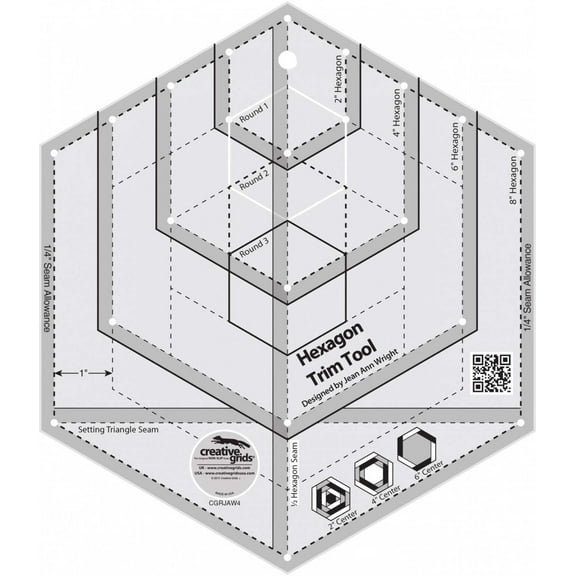 Creative Grids Quilt Ruler Hexagon Trim Tool