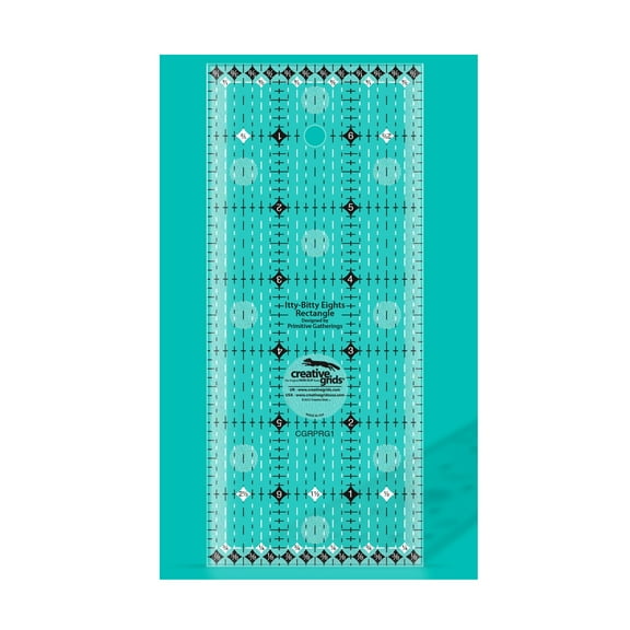 Creative Grids Itty-Bitty Eights Rectangle Ruler 3in x 7in Quilt Ruler