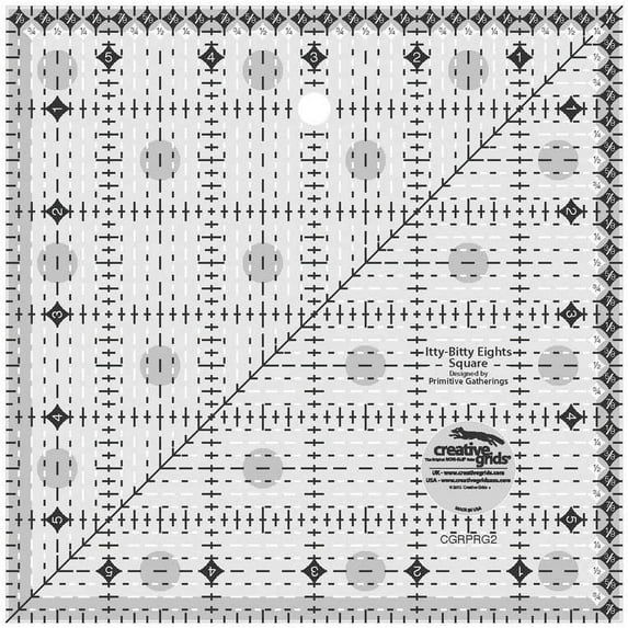 Creative Grids Quilt Ruler Itty-Bitty Eights 6in x 6in Square