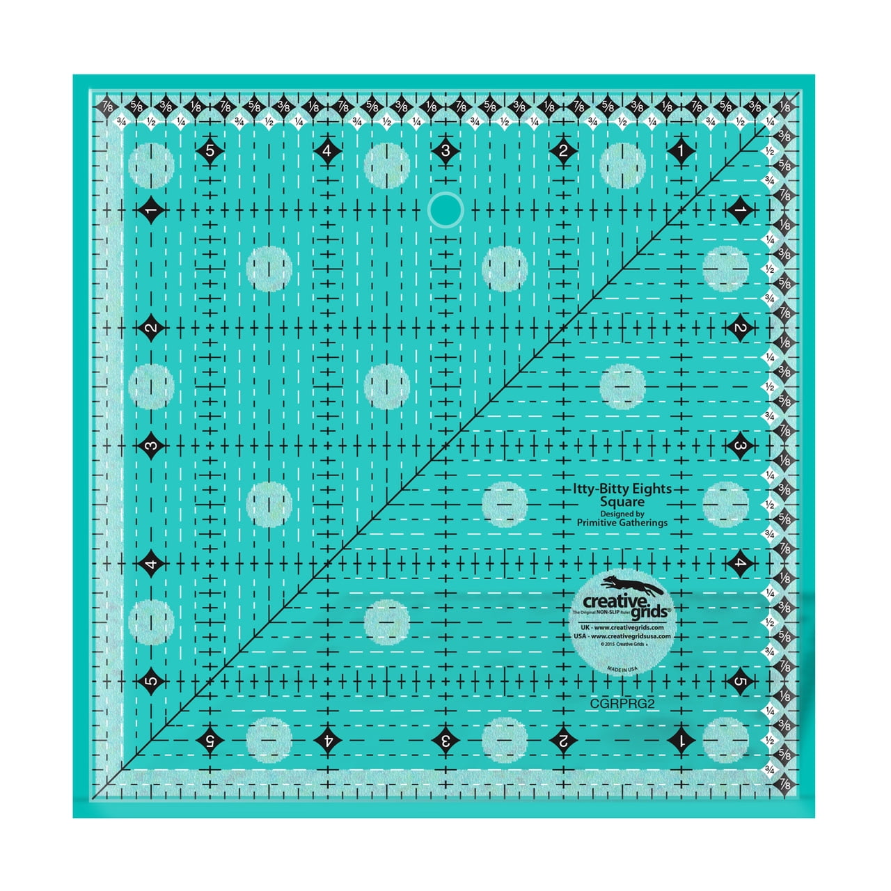 Creative Grids Itty-Bitty Eights Square Quilt Ruler 6in x 6in