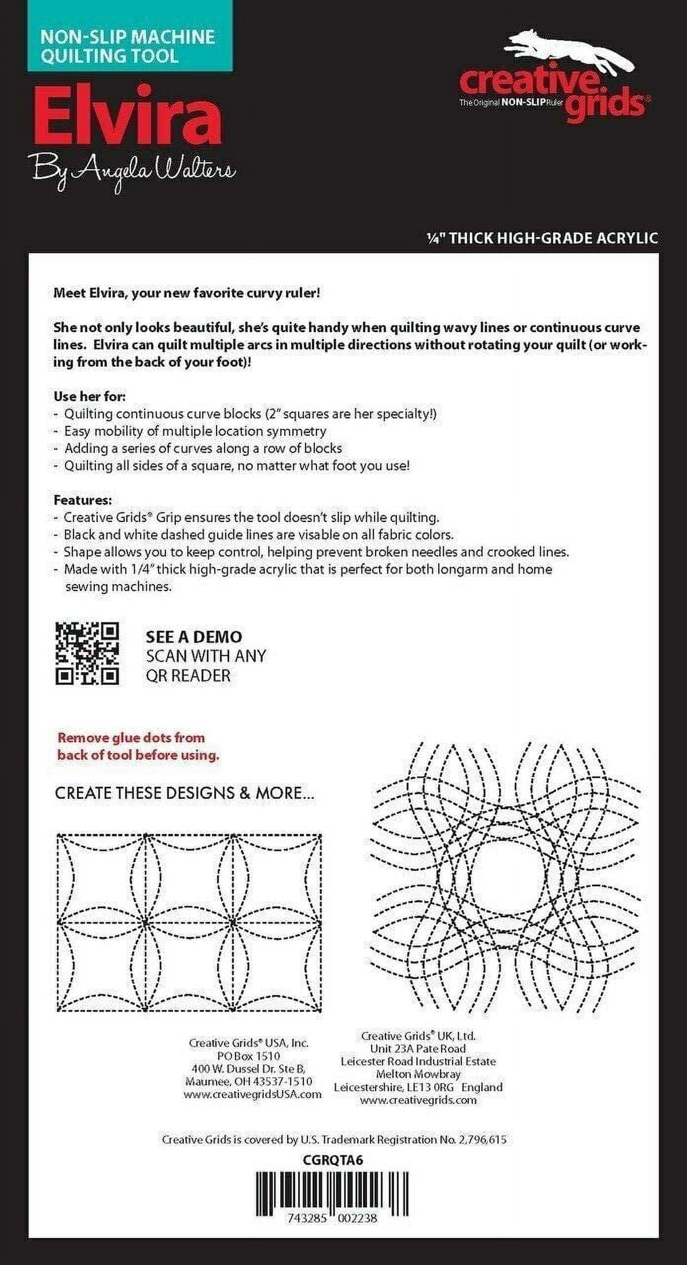 Creative Grids Machine Quilting Tool~Elvira Quilt Ruler