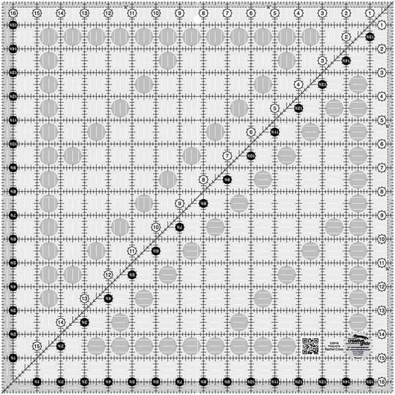 Creative Grids Quilt Ruler 16-1/2in Square