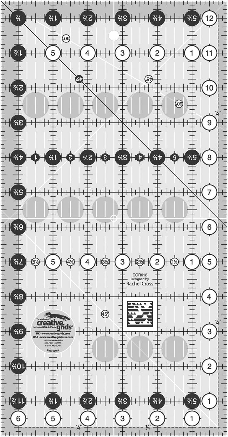 Creative Grids Quilt Ruler 6-1/2in x 12-1/2in - CGR612