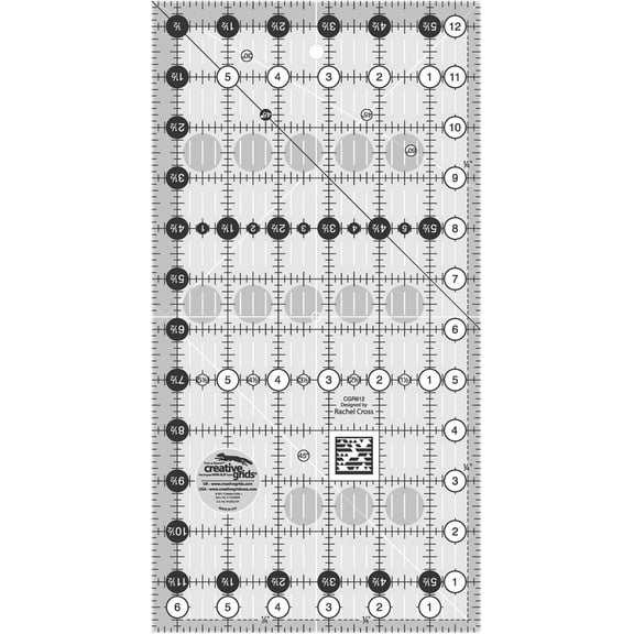 Creative Grids Quilt Ruler 6-1/2in x 12-1/2in - CGR612