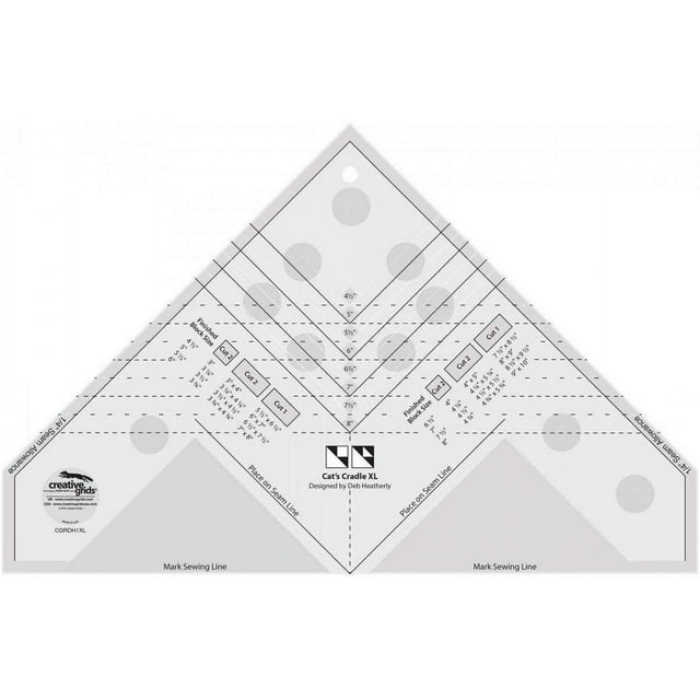 Creative Grids Quilting Template Ruler Cat's Cradle XL CGRDH1XL