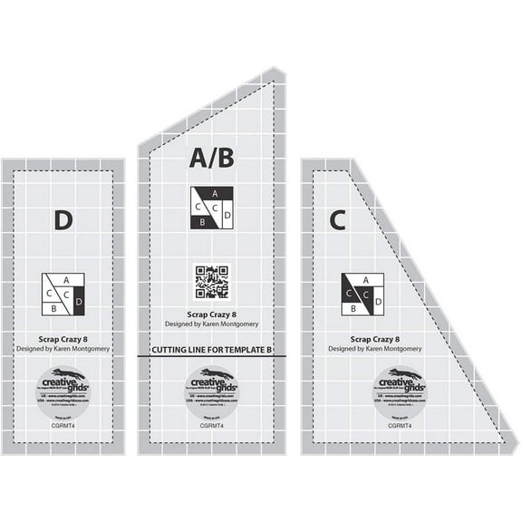 Creative Grids Scrap Crazy Templates Quilt Ruler - CGRMT4