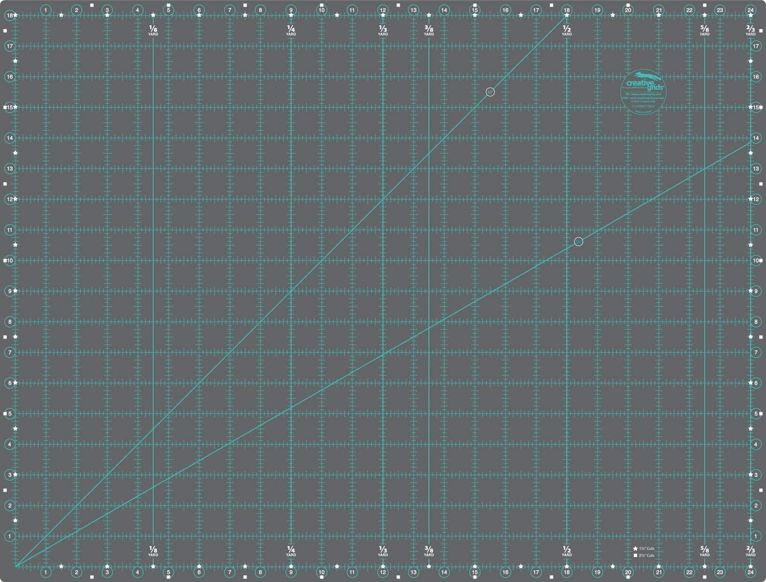 Creative Grids Self-Healing Double Sided Rotary Cutting Mat 18in x 24in