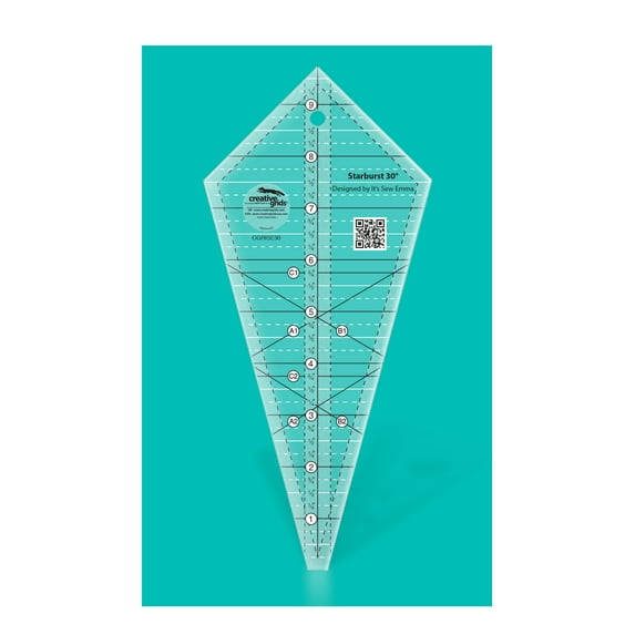 Creative Grids Starburst 30 Degree Triangle Quilt 9-1/2in Ruler