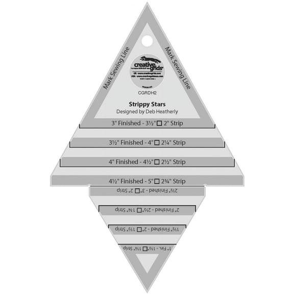 Creative Grids Strippy Stars 5" x 7.5" Quilting Ruler Template CGRDH2