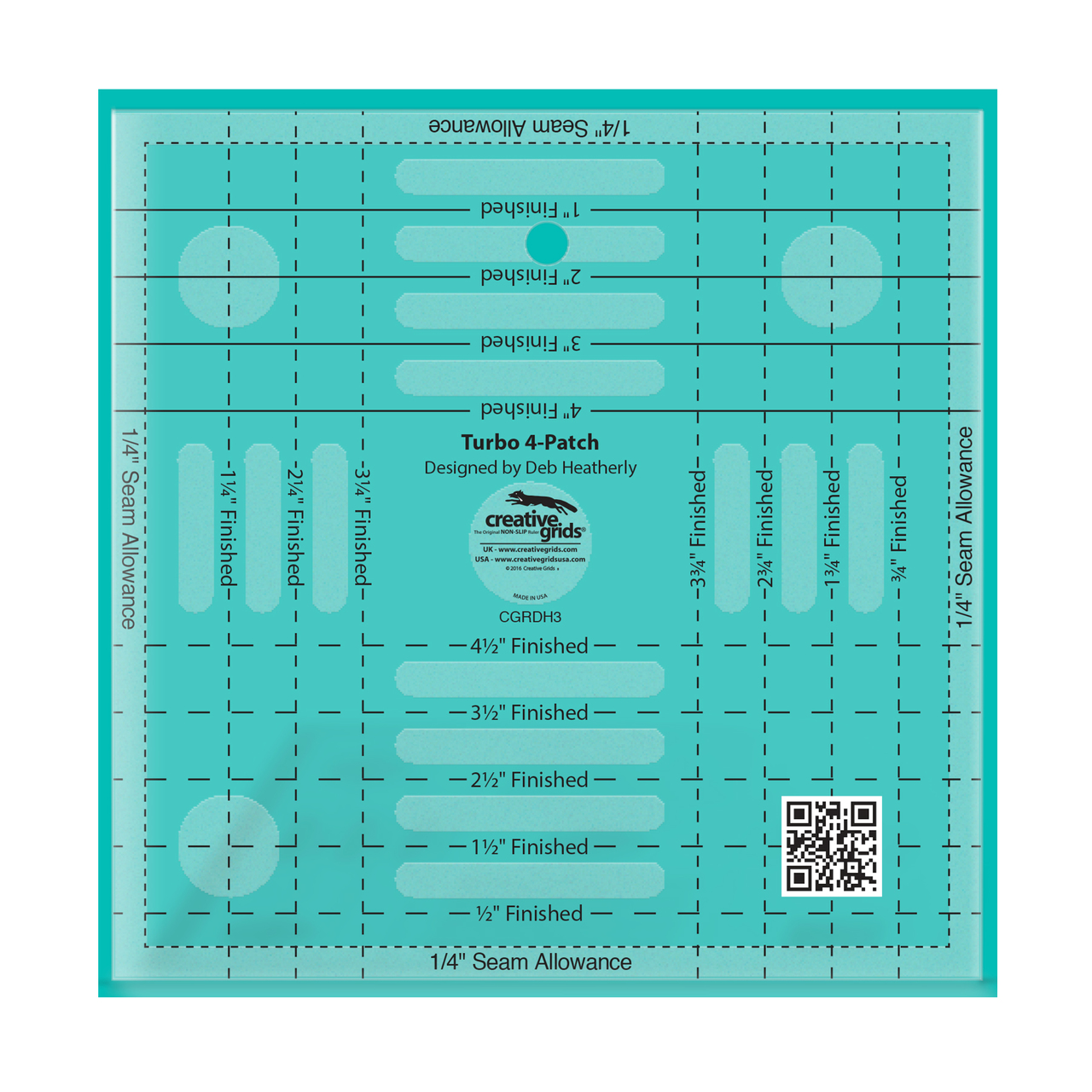 Creative Grids Turbo 4-Patch Template Quilt Ruler