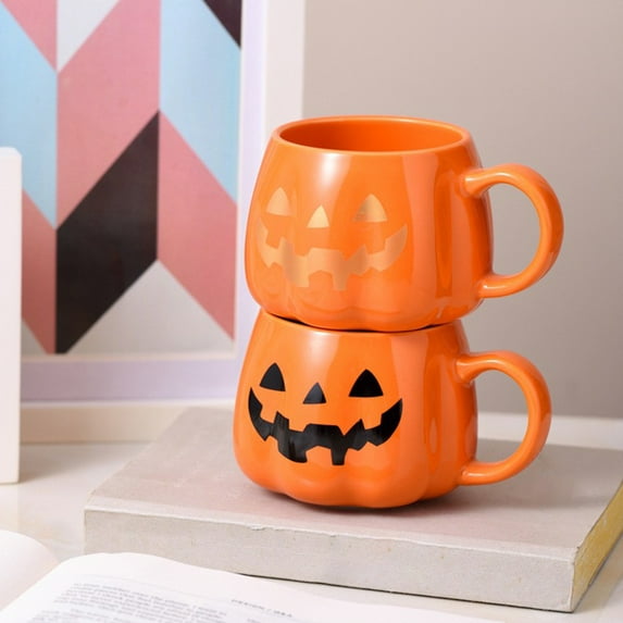 Creative Halloween Pumpkin Ghost Mug, Cute Hand-Painted Ceramic Mug 400Ml