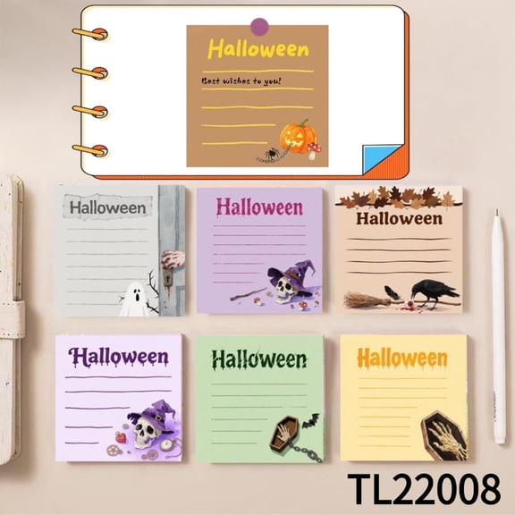 Creative Halloween Sticky Notes - Add A Touch of Halloween To Your Life (3.54×3.54 Inches) 100-Pack with105 Emoticon Stickers, Quickly Jotting Down Reminders, Leaving Temporary Messages