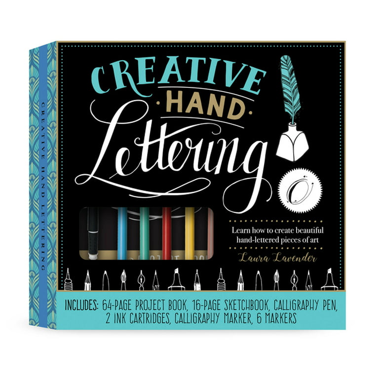 Creative Hand Lettering Kit: Learn how to create beautiful hand-lettered  pieces of art-Includes: 64-page Project Book, 16-page Sketchbook,  Calligraphy Pen, 2 Ink Cartridges, Calligraphy Marker, 6 Markers (Kit)