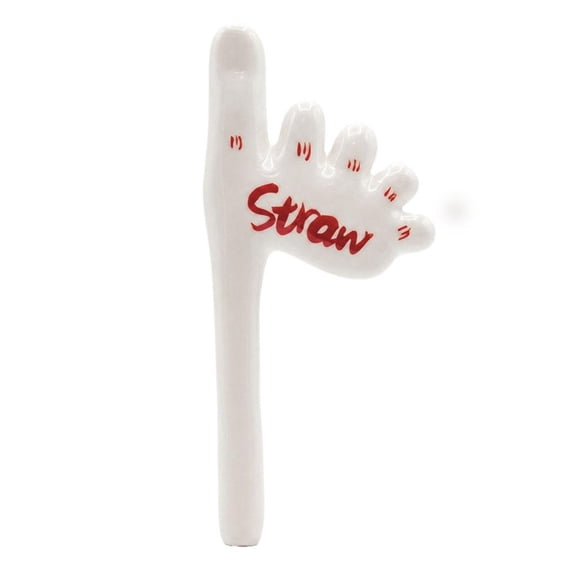 Creative Hand-Shaped Ceramic Straw Cup, Novelty Ceramic Mug with Unique Hand Design for Coffee, Tea & Office Desk, Fun Drinkware Gift for Home & Parties