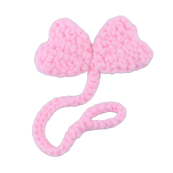 Creative Handmade Knitted Leaf Sprout Stylish Crochet Cable Corner Bookmarks Practical Headphone Accessory