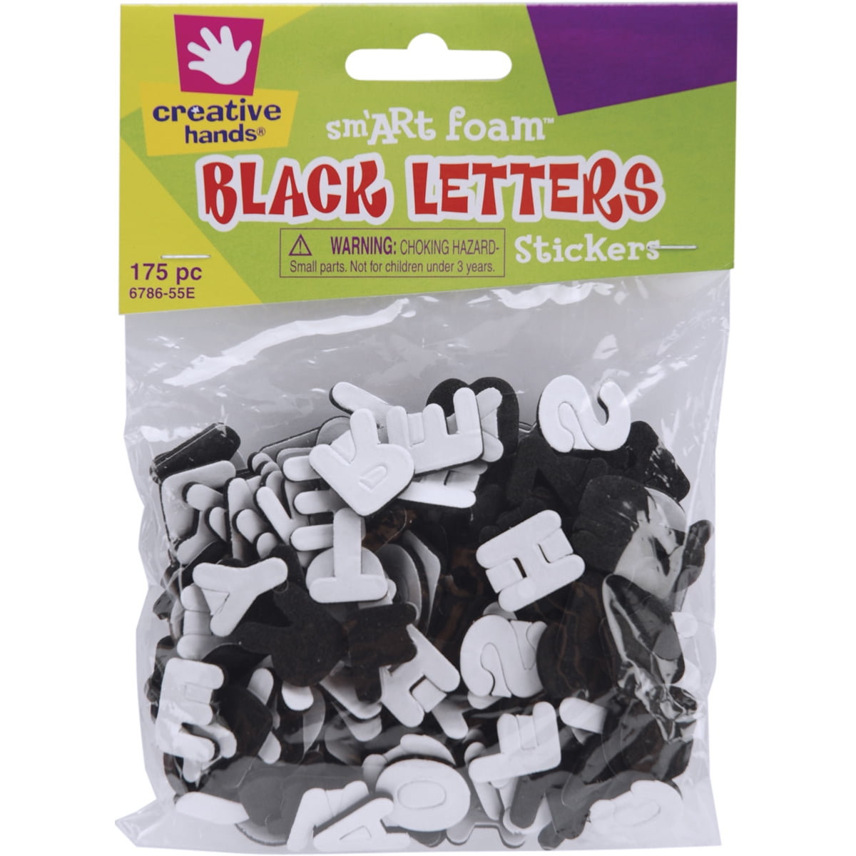 Creative Hands Fibre Craft Foam Alphabet Stickers 175 pack Black 678655 (3Pack)