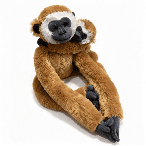 Creative Hanging Animal Monkey Plush Toys-27.6'' Lifelike Monkey Doll Warm Mom-Child Hugging Doll Cuddly Home Decor Kid Gift