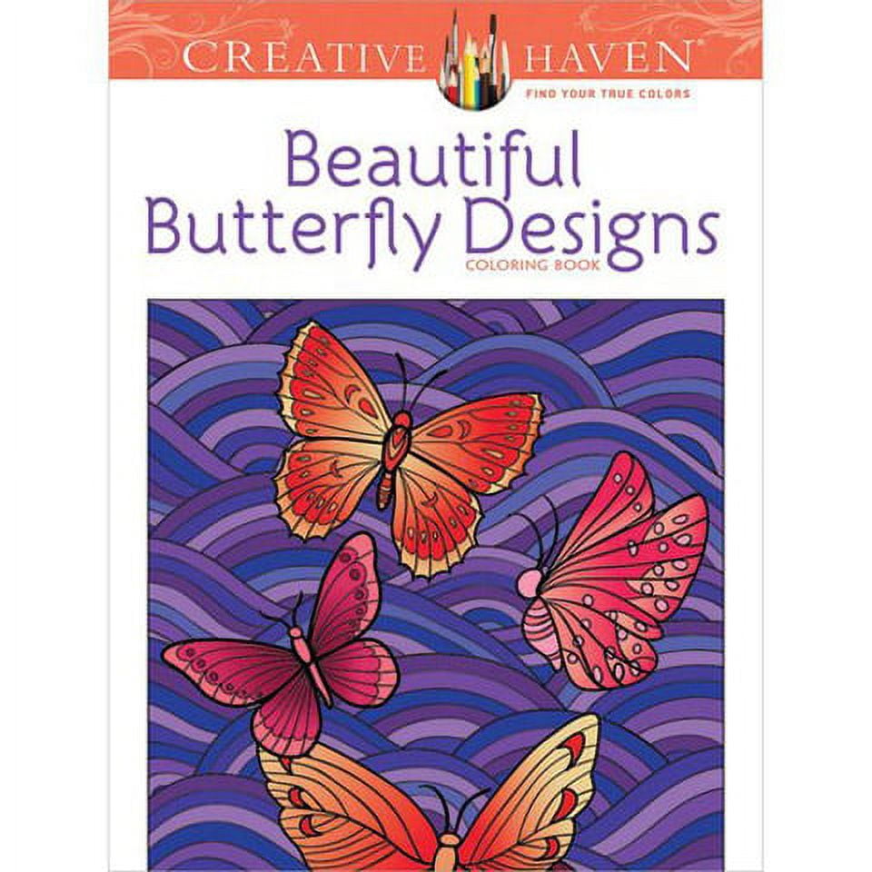 DOVER FARMS Creative Haven Adult Coloring Book - Butterfly Designs - 31 Pages