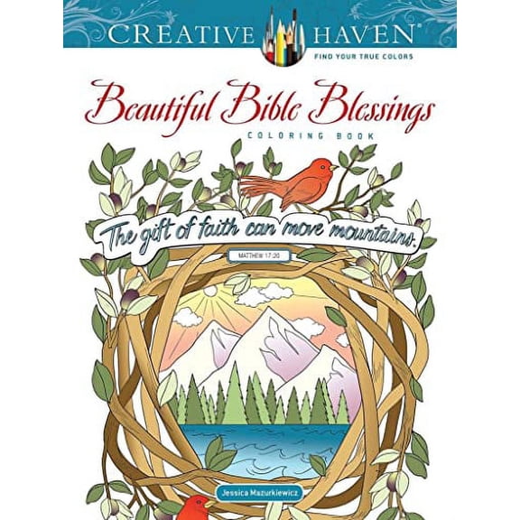 Pre-Owned Creative Haven Beautiful Bible Blessings Coloring Book Paperback