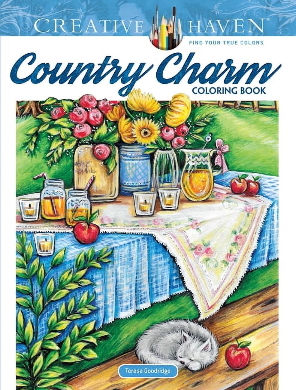 Dover Farms Creative Haven Country Charm Adult Coloring Book, 64 pages ...