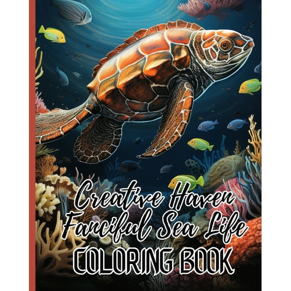 Creative Haven Fanciful Sea Life Coloring Book: Fun Coloring Pages For Kids Ages 4-10, Features Amazing Ocean Animals To, (Paperback)