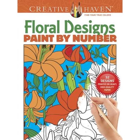 Pre-Owned Creative Haven Floral Design Paint by Number (Creative Haven Coloring Books) Paperback