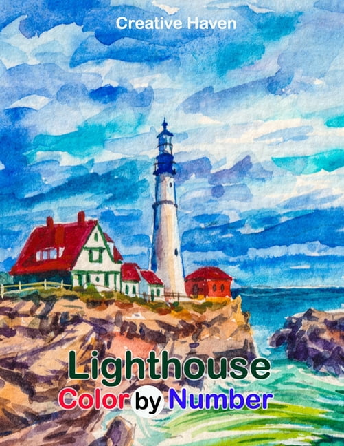 Creative Haven Lighthouse Color by Number Coloring Book For Teenage