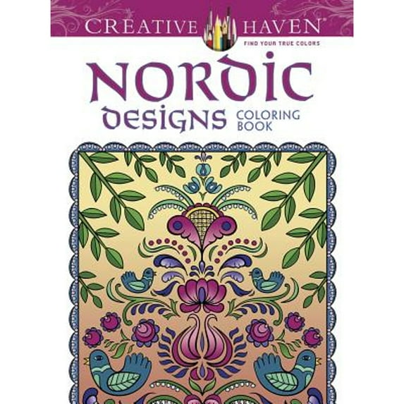 Pre-Owned Creative Haven Nordic Designs Collection Coloring Book Paperback