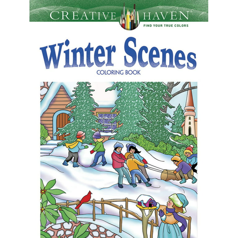 Country Winter Coloring Book For Adults: An Adult Coloring Book Featuring  Winter Scenes, Country Landscapes, Barns, Couples, Castle and Many More a  book by Glowing Press