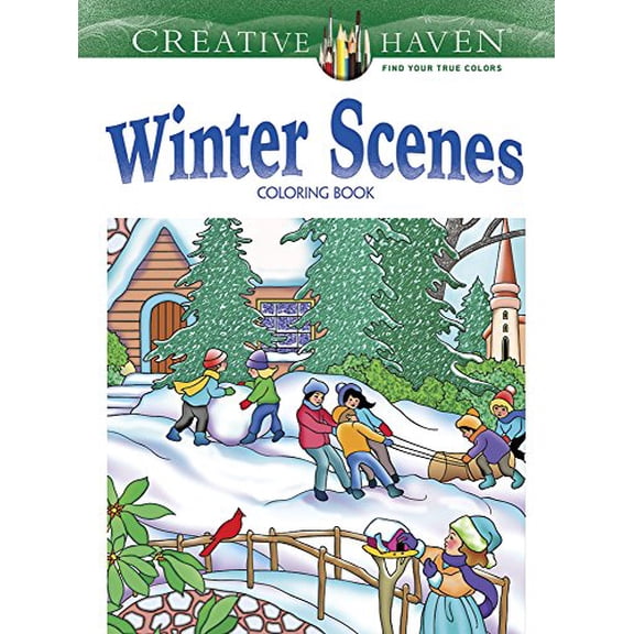 Pre-Owned Creative Haven Winter Scenes Coloring Book Paperback