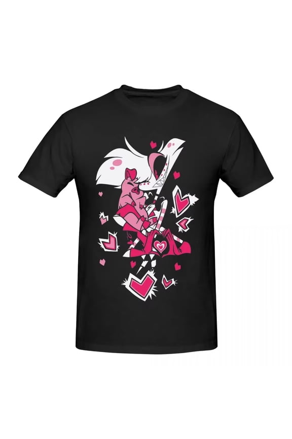 Creative Hazbins Hotels Cute T-Shirts Men Crew Neck Cotton T Shirts Short Sleeve Tees Unique Tops