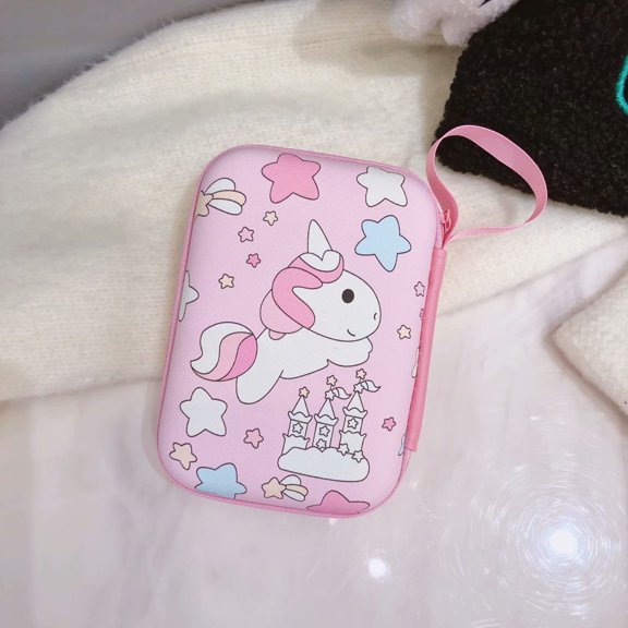 Creative Headphone Storage Bag Cute Cartoon Data Cable Charger Storage Box Rectangular Coin Purse