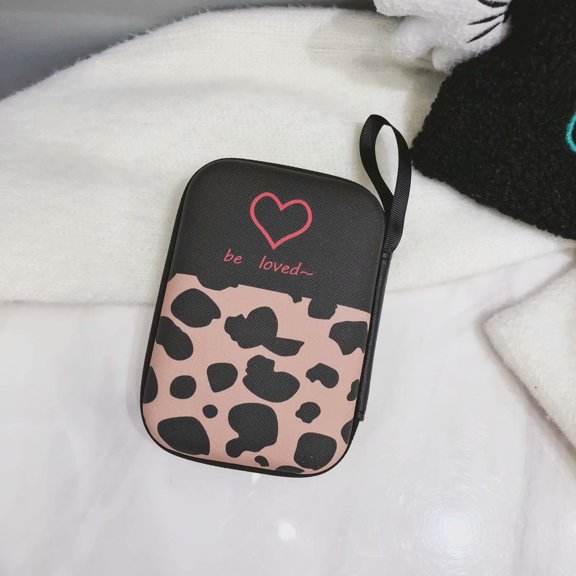 Creative Headphone Storage Bag Cute Cartoon Data Cable Charger Storage Box Rectangular Coin Purse
