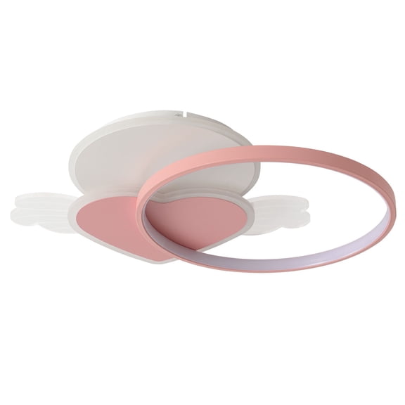 Creative Heart Circle LED Ceiling Light - 3 Color Temperatures Remote Control - 19.68in Length for Home Restaurant Kindergarten 10-12 Area