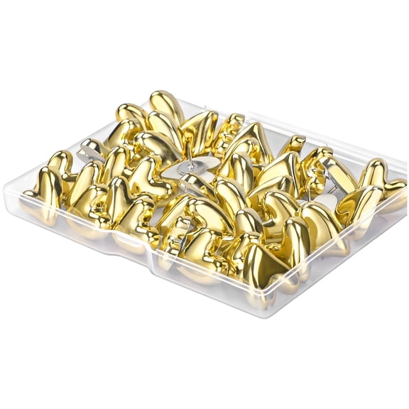 Creative Heart Push Brads 30Pcs - Polystyrene Veneered Wall Screws for Photo Display & Rustproof
