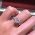 thumbnail image 1 of Elegant Womens Heart Ring Gold Plated Alloy With Gemstone Inlay For Anniversary And Promise Elegant Daily Wear, 1 of 3
