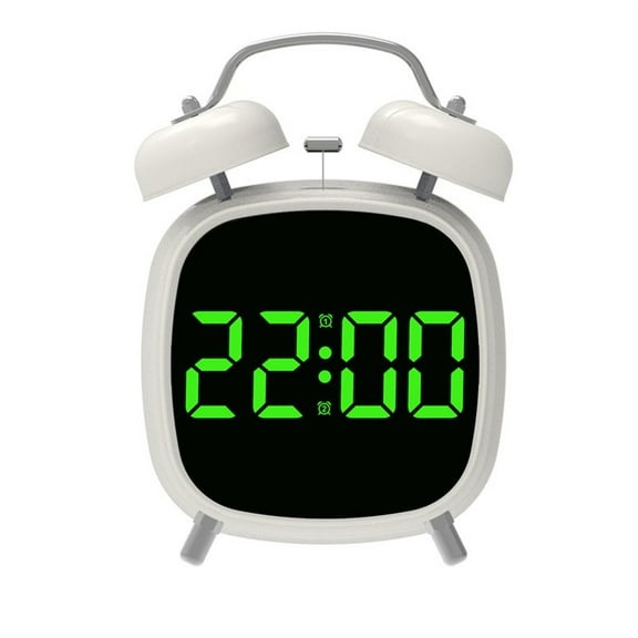 Creative High Volume Metal Led Alarm Clock Gh8032 4 Inch Led Display Digital Twin Bell Ringing Clock For Home And Office Bedside