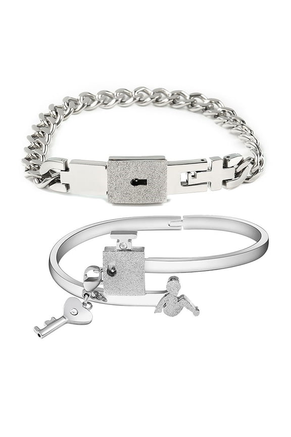Creative His Hers Love Heart for Key Lock Macthing Bracelet for Key Bracelet