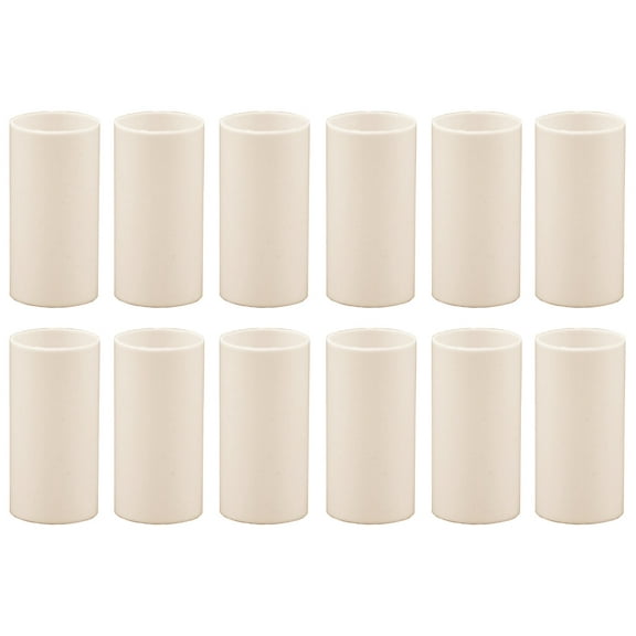 Creative Hobbies 1 3/4 Inch Tall Cream Plastic Candle Covers Sleeves Chandelier Socket Covers - Slip Over E12 Candelabra Base Sockets | 12 Pack