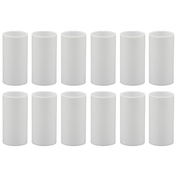 Creative Hobbies 1 3/4 Inch Tall White Plastic Candle Covers Sleeves Chandelier Socket Covers - Slip Over E12 Candelabra Base Sockets | 12 Pack