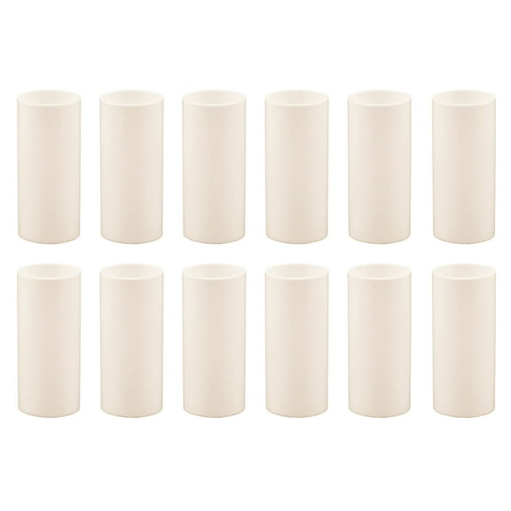 Creative Hobbies 2 Inch Tall Cream Plastic Candle Covers Sleeves Chandelier Socket Covers - Pack of 12 - Slip Over E12 Candelabra Base Sockets