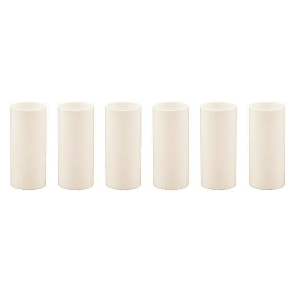 Creative Hobbies 2 Inch Tall Cream Plastic Candle Covers Sleeves Chandelier Socket Covers - Set of 6 - E12 Candelabra Base