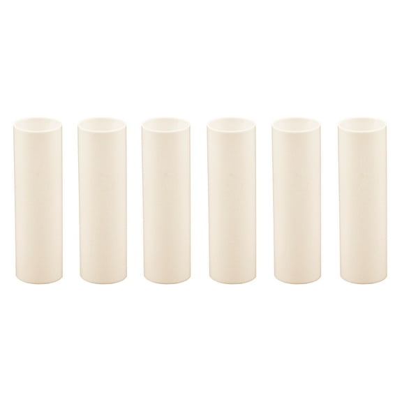 Creative Hobbies 3 Inch Tall Cream Plastic Candle Cover Sleeves Chandelier Socket Covers - Pack of 6 - Slip Over E12 Candelabra Base Sockets