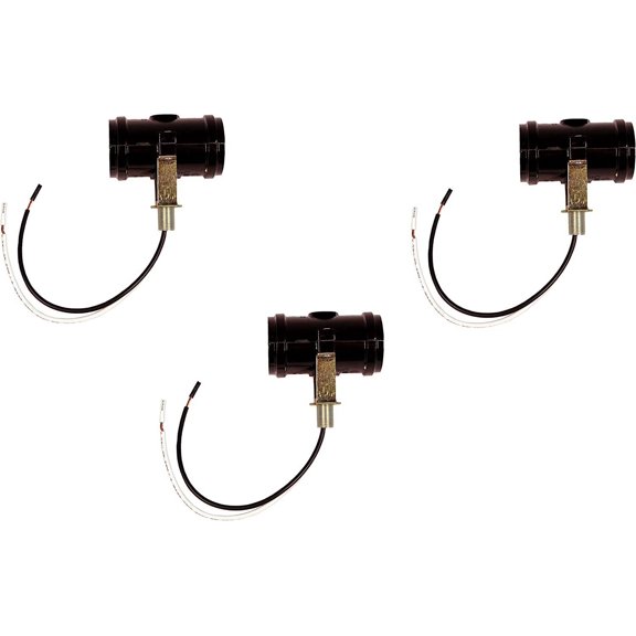 Creative Hobbies 3 Pack - Double Bulb Socket, 2-Light Twin Cluster Incandescent Lampholder, Medium Base E26 Phenolic Light with 1/8 IP Bracket, Wire Leads