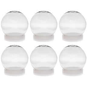 Creative Hobbies 4 Inch DIY Clear Plastic Water Globe Snow Globe with Screw Off Cap -Great for DIY Snow Globes -6 Pack