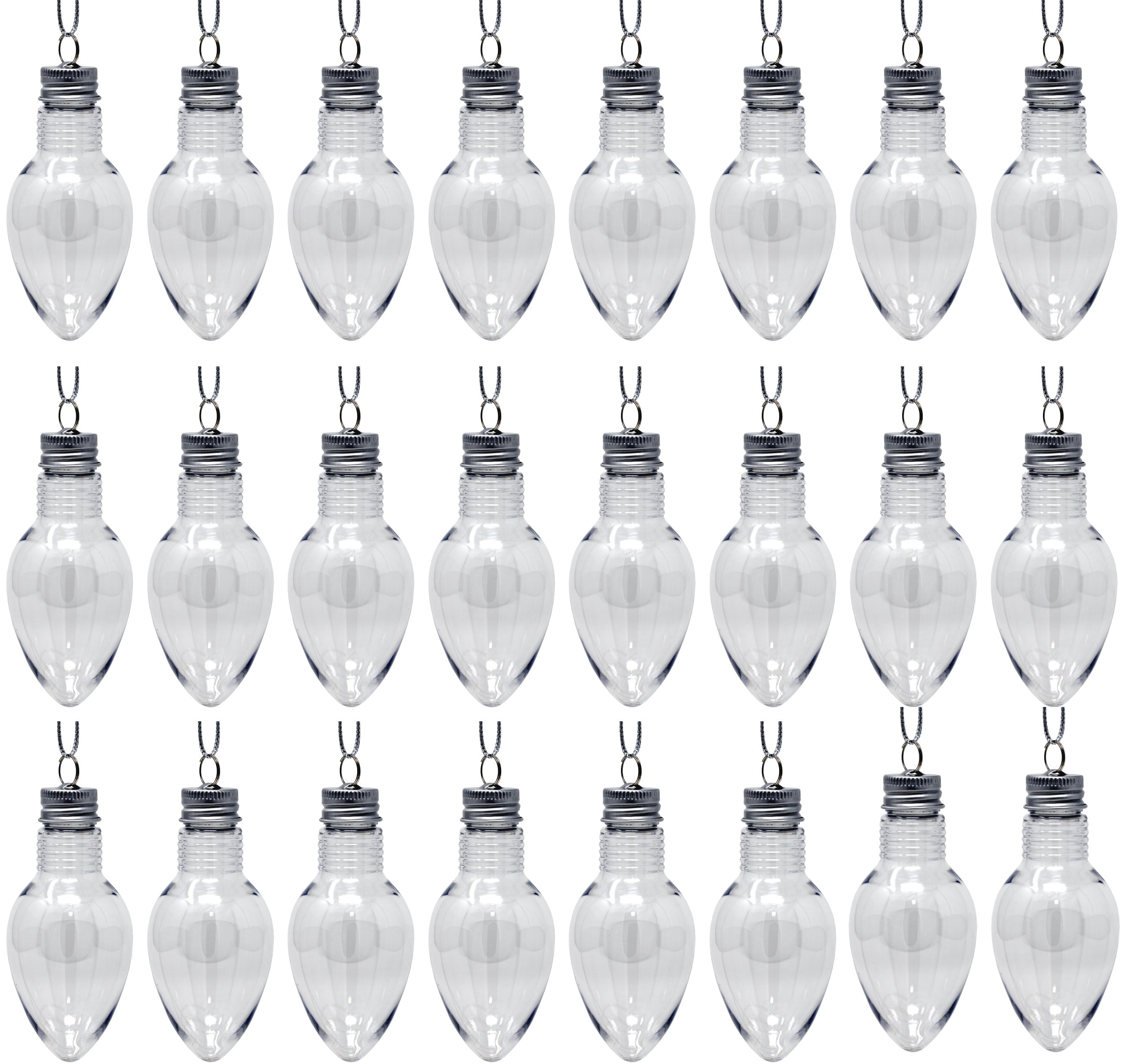 Creative Hobbies 4 Inch Fillable Light Bulb Shape Ornaments, Bulk 24 ...