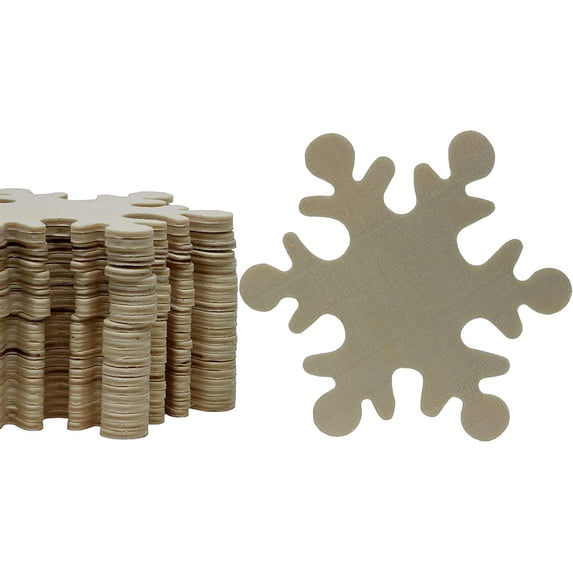 Creative Hobbies 4 Inch Wood Snowflake Cutout Shapes - Unfinished & Ready to Paint or Decorate DIY Craft Project | 12 Pack